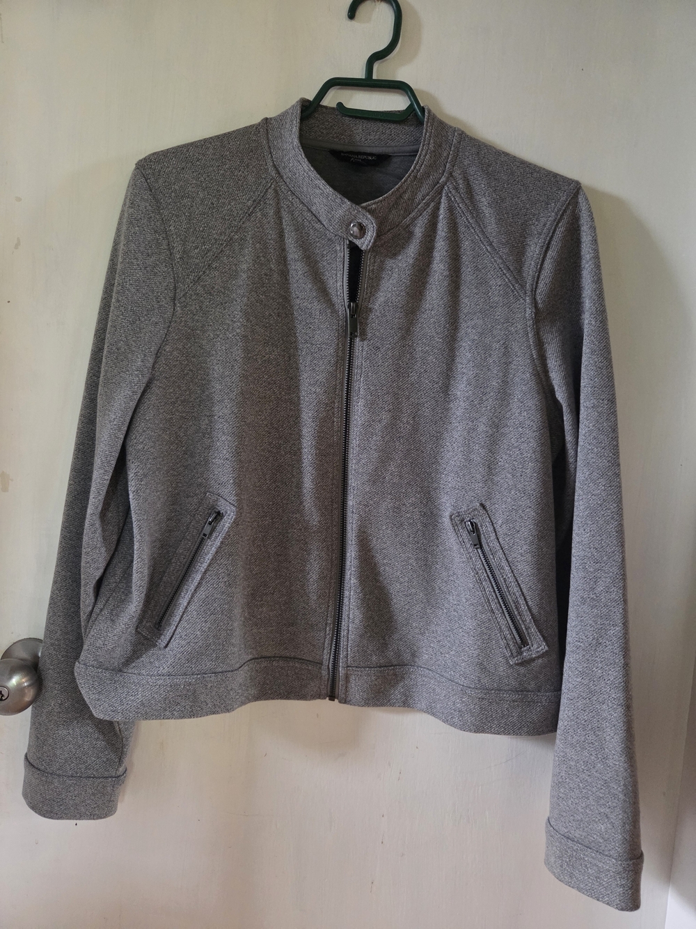 Banana Republic Heather Gray Bomber Jacket